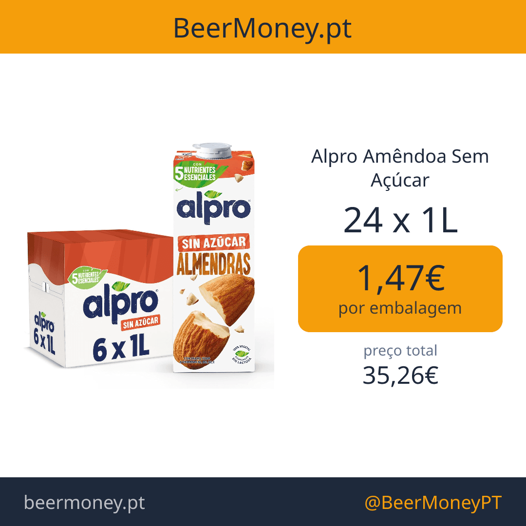 Alpro Amêndoa Sem Açúcar