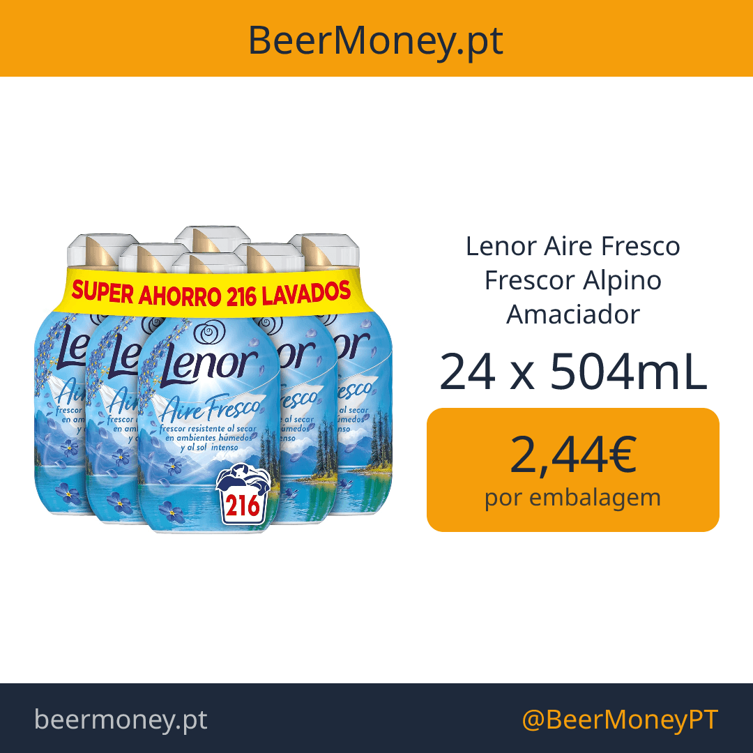 Lenor Aire Fresco Frescor Alpino Amaciador